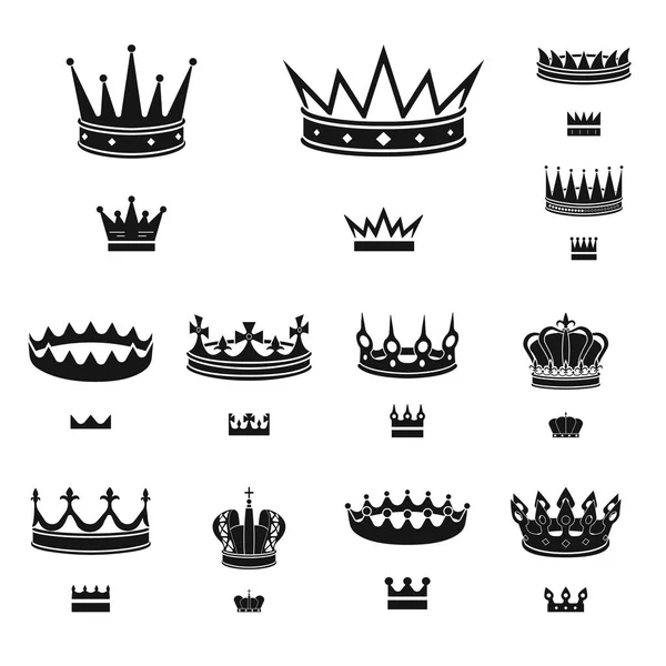 Isoliertes Objekt des Königs und majestätisches Symbol. Set von König und Goldaktienvektor Illustration. — Stockvektor