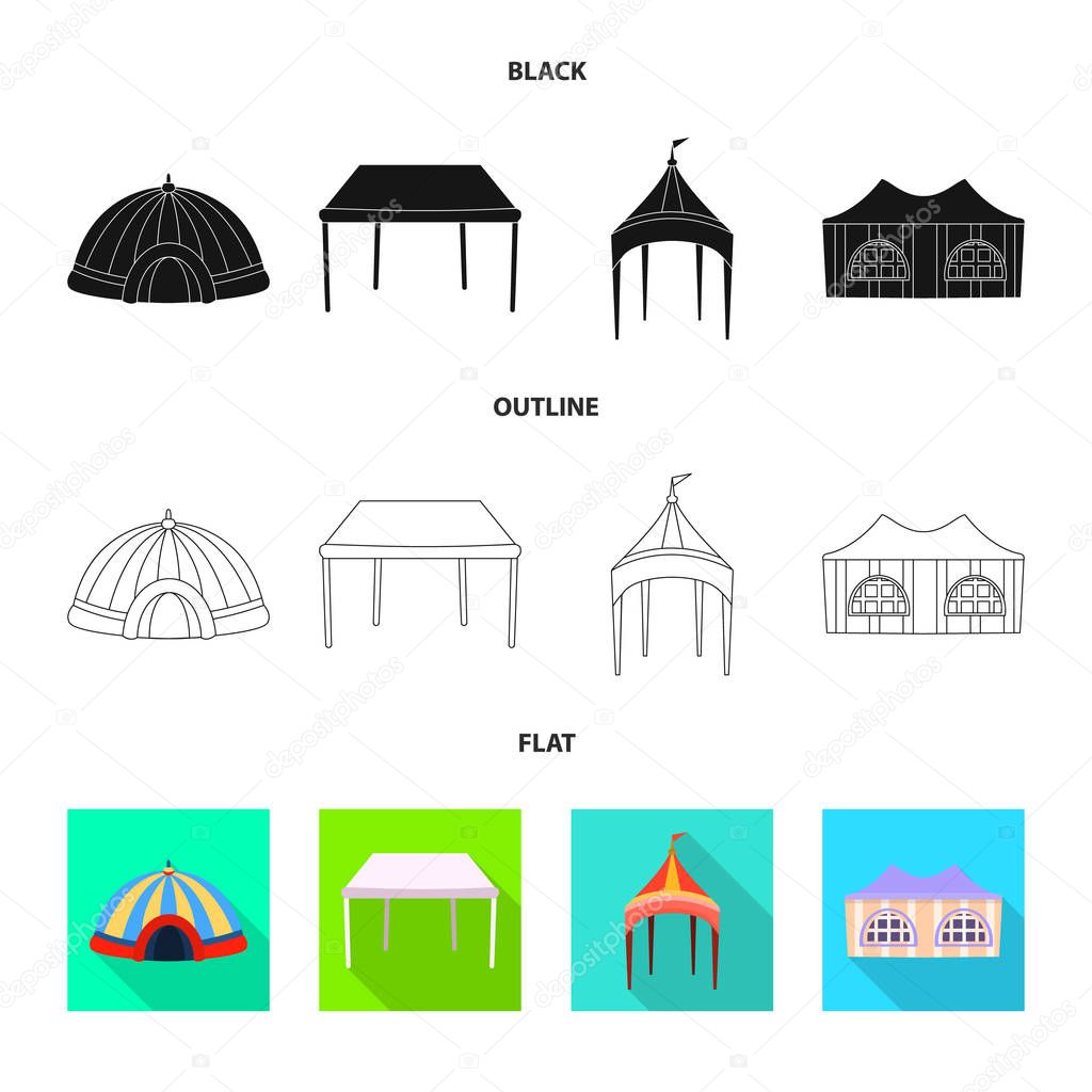 Vector design of roof and folding logo. Collection of roof and architecture stock vector illustration.