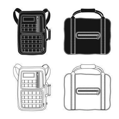 Bavul ve Bagaj simge vektör Illustration. Bavul ve yolculuk hisse senedi simgesi için web topluluğu.