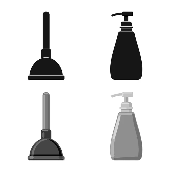 Vektor-Illustration des Reinigungs- und Service-Logos. Set von Reinigungs- und Haushaltsvektorillustrationen. — Stockvektor