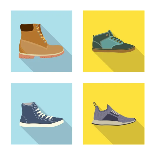 Vektorillustration av sko och skodon symbol. Samling av skon och foten lager vektorillustration. — Stock vektor