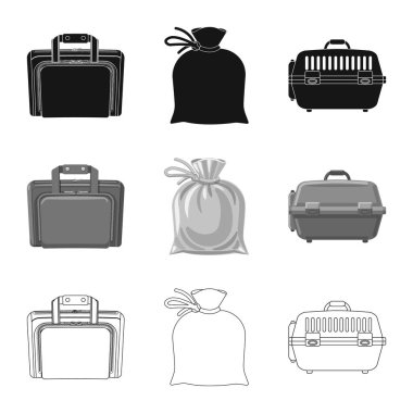 Bavul ve Bagaj logo vektör Illustration. Hisse senedi için bavul ve yolculuk vektör simge kümesi.