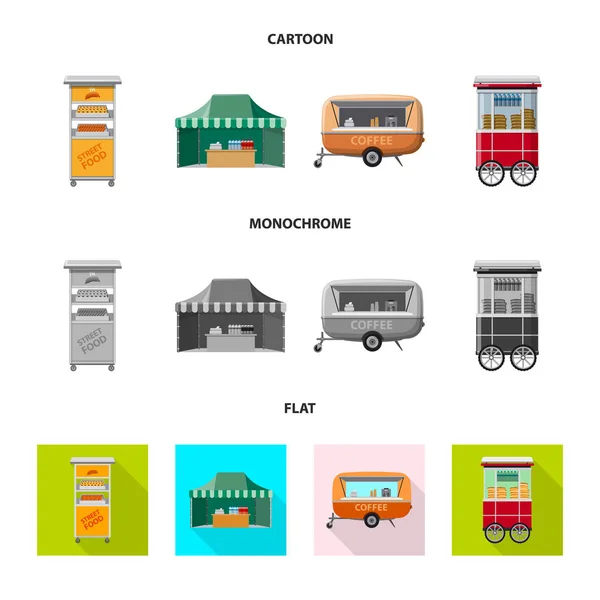 Изолированный объект рынка и внешнего знака. Коллекция рыночных и пищевых символов для интернета . — стоковый вектор
