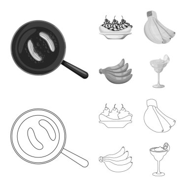 Doğal ve vejetaryen işareti vektör tasarımı. Doğal ve yeme hisse senedi vektör çizim seti.