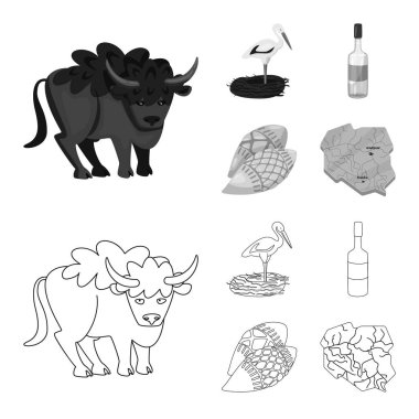 Vektör çizim geleneksel ve tur logosu. Web için hisse senedi simgesi simge ve geleneksel dizi.