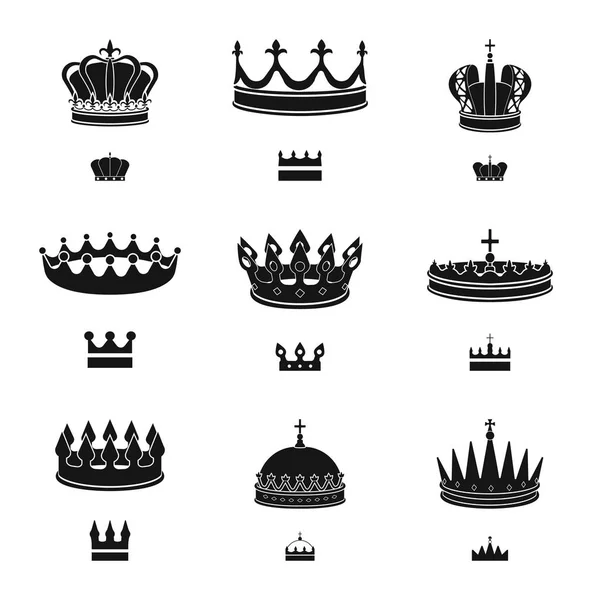Vektor-Illustration von König und majestätischer Ikone. Set von König und Goldaktienvektor Illustration. — Stockvektor