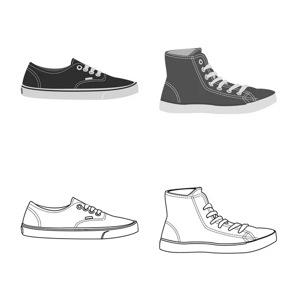 Diseño vectorial de zapato y calzado icono. Colección de zapato y pie símbolo de stock para la web . Ilustración De Stock