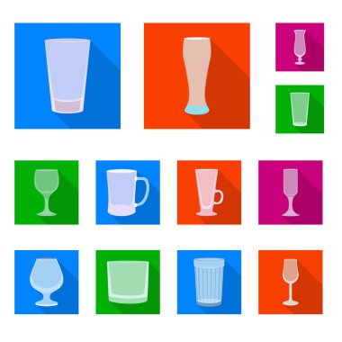 İçkilerin ve restoran tabelasının izole nesnesi. Stok lar için içecek seti ve kutlama vektör simgesi.