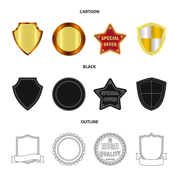 Ilustración vectorial de emblema y símbolo de insignia. Conjunto de emblema e icono de vector de pegatina para stock . — Vector de stock
