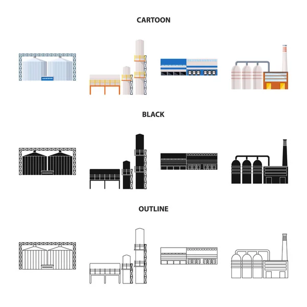 Conception vectorielle de la production et signe de structure. Collection de symboles de stock de production et de technologie pour le web . — Image vectorielle