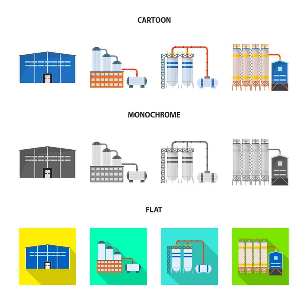 Illustrazione vettoriale della produzione e segno della struttura. Raccolta di stock di produzione e tecnologia simbolo per il web . — Vettoriale Stock