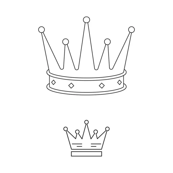 Objeto aislado de reina e ícono heráldico. Colección de ilustración de vector de stock reina y vip . — Vector de stock