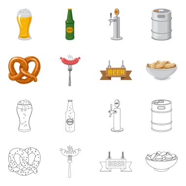 Bar ve pub logo yalıtılmış nesne. Pub ve iç hisse senedi vektör çizim koleksiyonu.