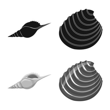 Hayvan ve dekorasyon simge vektör tasarımı. Web için hayvan ve okyanus hisse senedi simgesi kümesi.