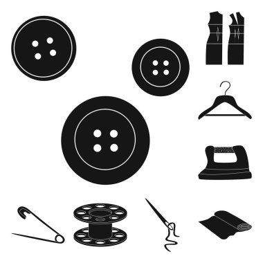 Stüdyo ve endüstri işareti izole nesne. Web için stüdyo ve dikiş stok sembolü seti.