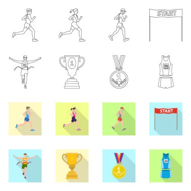 Spor ve kazanan işareti yalıtılmış nesne. Spor ve fitness hisse senedi simgesi için web topluluğu.