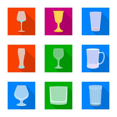 İçecekler ve restoran logosu vektör tasarımı. İçecek ve kutlama stok vektör illüstrasyon koleksiyonu.