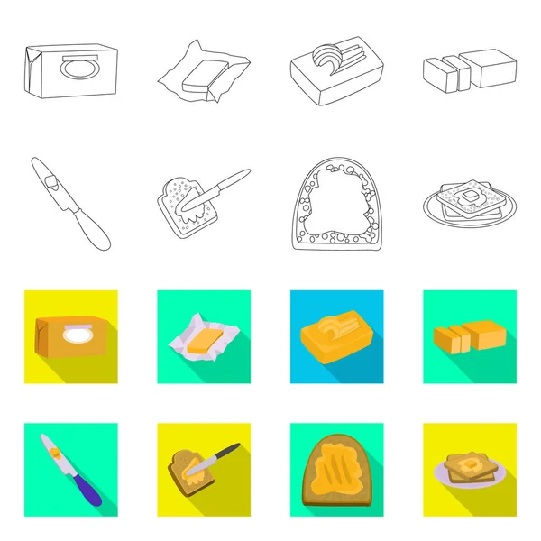 Isolierte Objekt der cremigen und Produkt-Symbol. Sammlung von cremigen und Farm-Vektor-Symbol für Aktien. — Stockvektor