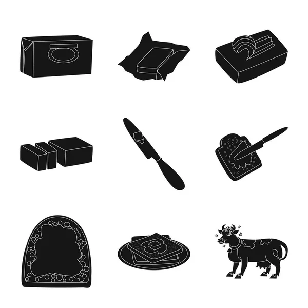 Objeto aislado de dieta e icono de la granja. Colección de dieta e ilustración del vector de stock lácteo . — Vector de stock