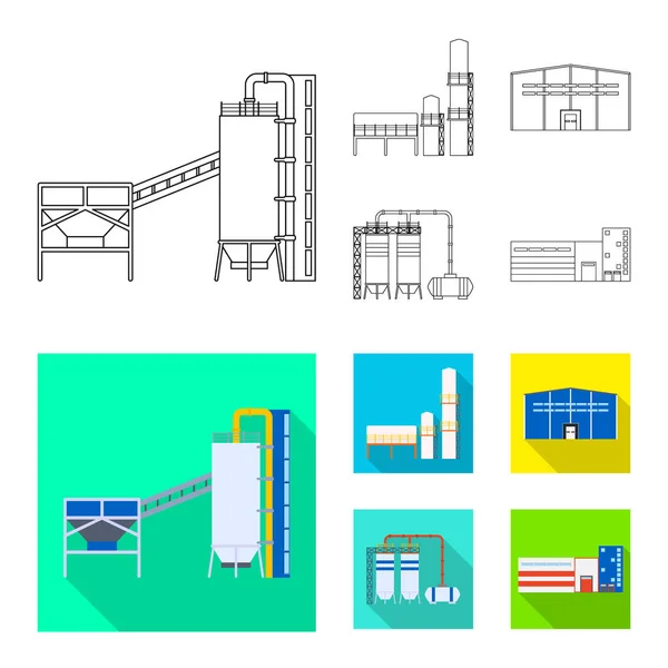 Vektor-Design von Produktion und Struktur-Logo. Sammlung von Produktions- und Technologie-Aktiensymbolen für das Web. — Stockvektor