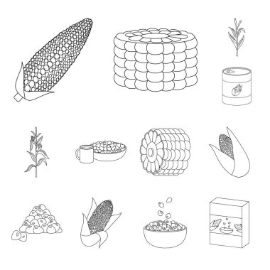 Çiftlik ve mahsul işareti vektör illüstrasyon. Stok için çiftlik ve beslenme vektör simgesinin toplanması.