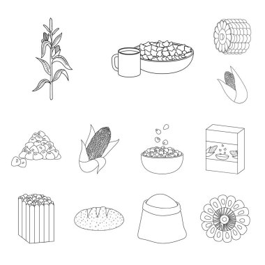 Çiftlik ve kırpma simge vektör tasarımı. Çiftlik ve beslenme hisse senedi vektör çizim topluluğu.