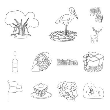 Ulusal ve kültür simgesivektör tasarımı. Ulusal ve Avrupa stok vektör illüstrasyon koleksiyonu.