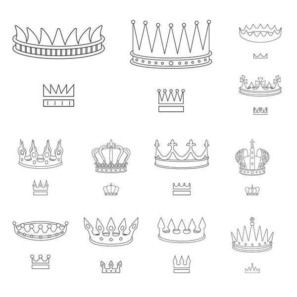 Vector illustration of queen and heraldic logo. Collection of queen and vip vector icon for stock. — Stock Vector