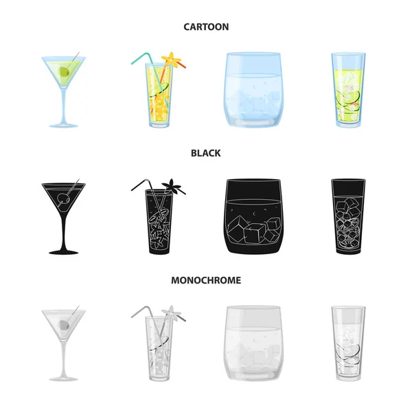 Illustration vectorielle du symbole de l'alcool et du restaurant. Collecte de liqueur et d'ingrédients illustration vectorielle de stock . — Image vectorielle