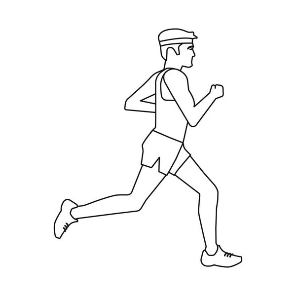 Geïsoleerd object van oefening en sprinter icoon. Set van oefening en Marathon vector pictogram voor voorraad. — Stockvector