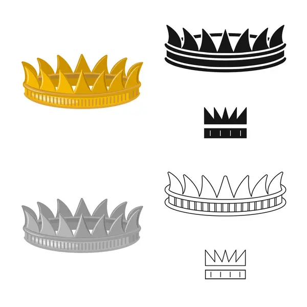 Vector illustration of medieval and nobility icon. Collection of medieval and monarchy stock symbol for web. — Stock Vector