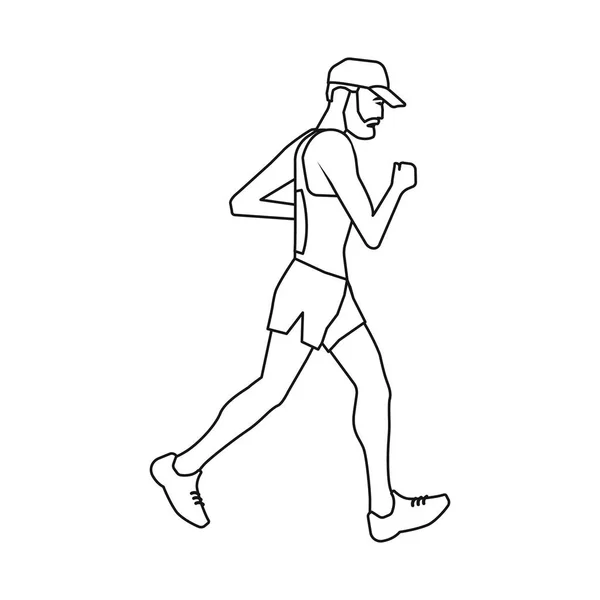 Diseño vectorial de ejercicio y símbolo del velocista. Conjunto de ejercicio y maratón stock vector ilustración . — Vector de stock