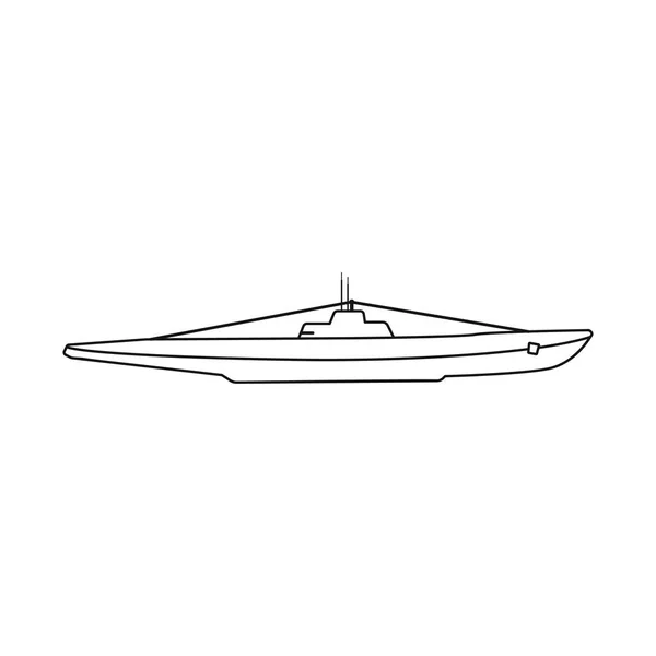 Vektor-Design von Boot und Marine-Zeichen. Set von Boot und tiefem Vektor-Symbol für Lager. — Stockvektor