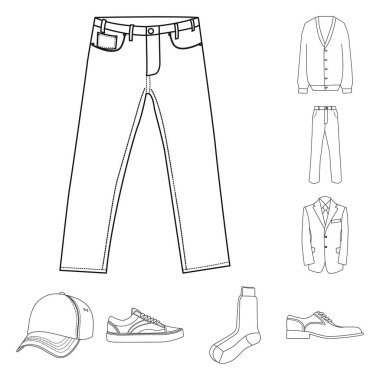 Adam ve giyim logo vektör çizimi. Adam ve giyim hisse senedi vektör çizim topluluğu.