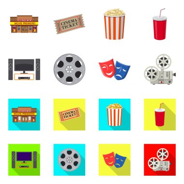 Televizyon ve işareti filme vektör çizimi. Televizyon ve hisse senedi vektör çizim ile ilgilenen.