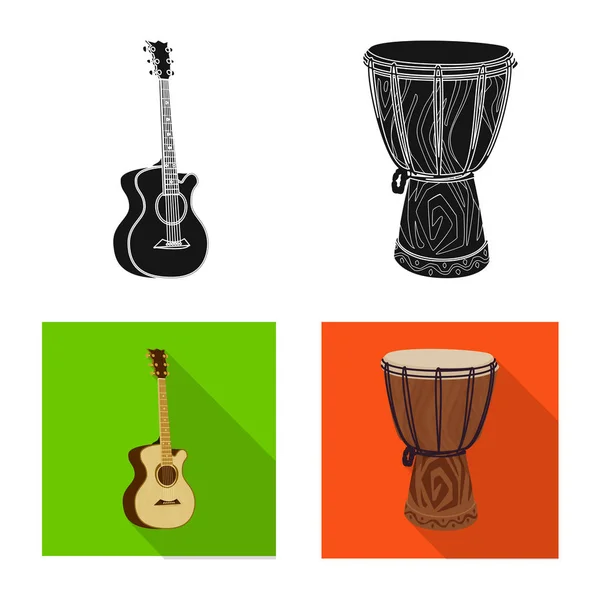 Design vectorial de muzică și ton simbol. Set de muzică și instrument pictogramă vector pentru stoc . — Vector de stoc
