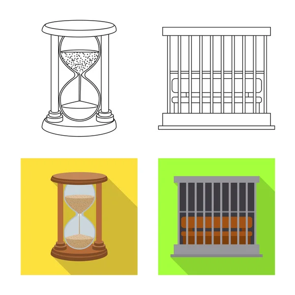 Ilustração vetorial do ícone da lei e do advogado. Coleção de leis e justiça ilustração vetor de estoque . — Vetor de Stock