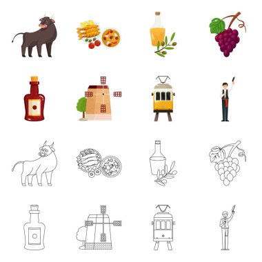 İzole edilmiş bir nesne ve tarihi logo. Web için ülke hisse senedi koleksiyonu ve sembolü.