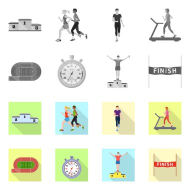 Spor ve kazanan logo yalıtılmış nesne. Spor ve fitness hisse senedi vektör çizim topluluğu.