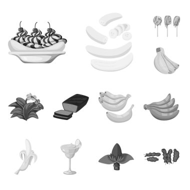 Taze ve diyet sembolü vektör tasarımı. Web için taze ve vejetaryen stok sembolü koleksiyonu.