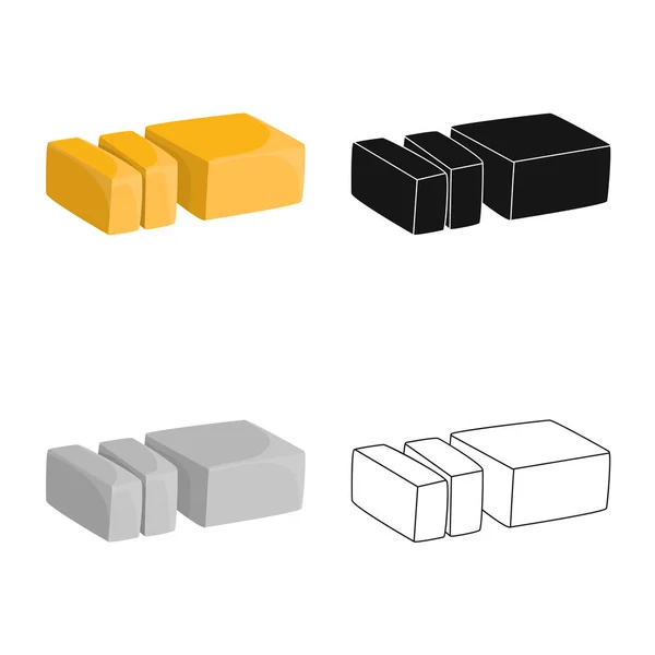 Isolerat föremål av smör och slice logotyp. Uppsättning smör och hälsosam lager symbol för webben. — Stock vektor