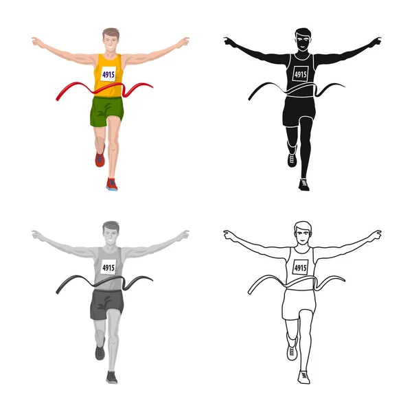 Vector ontwerp van sport en winnaar teken. Set van sport en fitness aandelensymbool voor web. — Stockvector