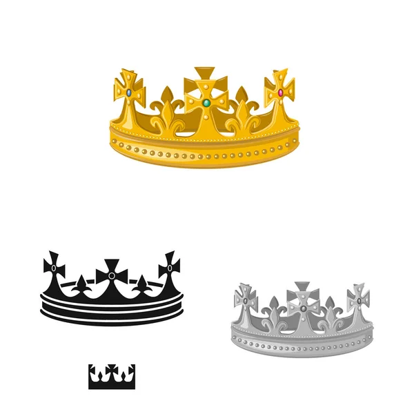Isolerade objekt av medeltida och adeln symbol. Uppsättning av medeltida och monarkin vektor ikon för lager. — Stock vektor