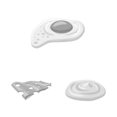 Yalıtılmış nesne burger ve sandviç sembolü. Burger ve dilim hisse senedi vektör çizim topluluğu.