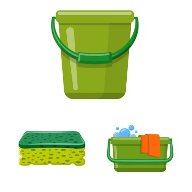 Temizlik ve servis işareti vektör Illustration. Temizlik ve ev hisse senedi vektör çizim seti.