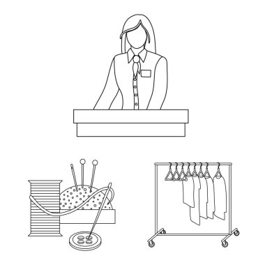 Çamaşırhane ve temiz logo yalıtılmış nesne. Çamaşırhane ve giyim koleksiyonu vektör hisse senedi simgesi.