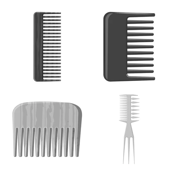 Conception vectorielle de brosse et symbole de cheveux. Ensemble de brosse et brosse à cheveux symbole de stock pour la toile . — Image vectorielle