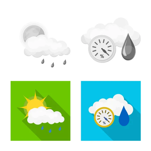 Conception vectorielle des signes météorologiques et climatiques. Ensemble d'icônes vectorielles météo et nuage pour stock . — Image vectorielle