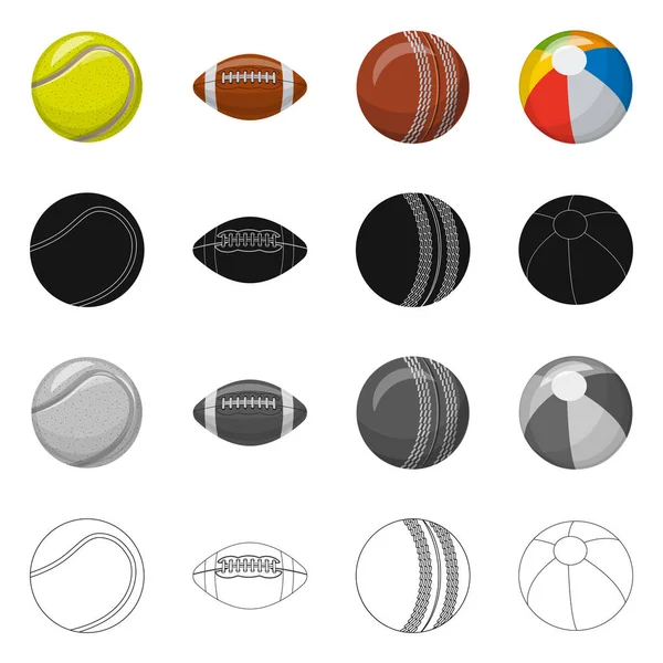 Ilustración vectorial del deporte y el símbolo de pelota. Colección de deporte y símbolo de stock atlético para la web . — Vector de stock