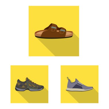 Ayakkabı ve ayakkabı işareti vektör Illustration. Ayakkabı ayarla ve stok vektör çizim ayak.